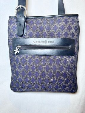 Vintage Patrick Cox Made in Italy Kings Crossbody Purple Silver Messenger Bag